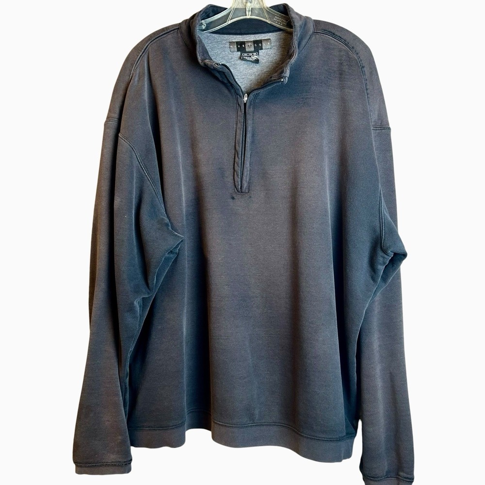 VTG Nike Golf Quarter Zip Sweatshirt Sun Faded Black Mens XXL 1/4 Zip Baggy